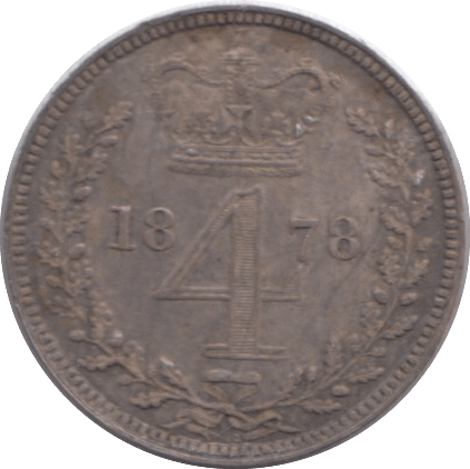 1878 MAUNDY FOURPENCE ( EF ) - MAUNDY FOURPENCE - Cambridgeshire Coins