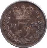 1878 MAUNDY THREEPENCE ( EF ) - MAUNDY THREEPENCE - Cambridgeshire Coins