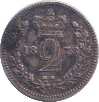 1878 MAUNDY TWOPENCE ( EF ) 2 - MAUNDY TWOPENCE - Cambridgeshire Coins