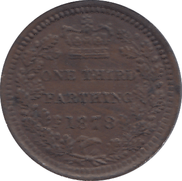 1878 ONE THIRF FARTHING ( AUNC ) - ONE THIRD FARTHING - Cambridgeshire Coins