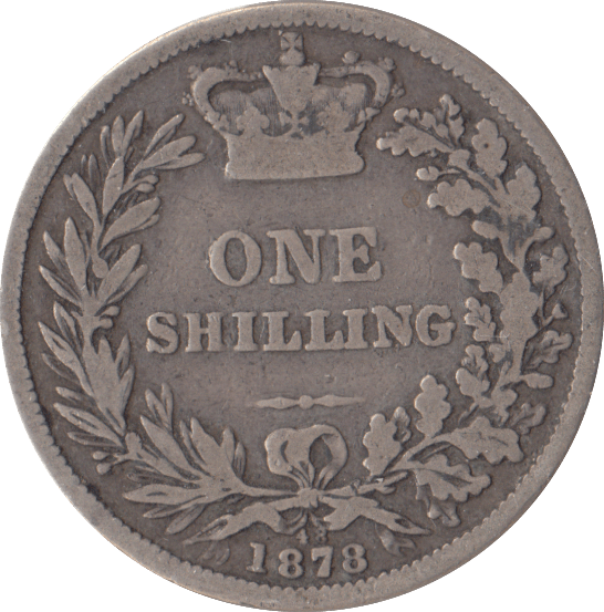 1878 SHILLING DIE 18 ( FINE ) - SHILLING - Cambridgeshire Coins