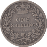 1878 SHILLING DIE 18 ( FINE ) - SHILLING - Cambridgeshire Coins