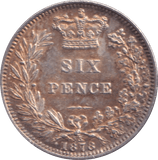 1878 SIXPENCE ( AUNC ) - SIXPENCE - Cambridgeshire Coins