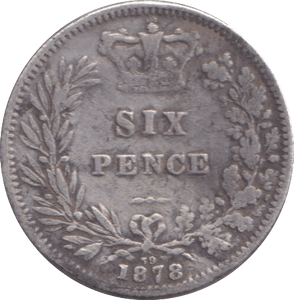 1878 SIXPENCE ( FINE ) - SIXPENCE - Cambridgeshire Coins