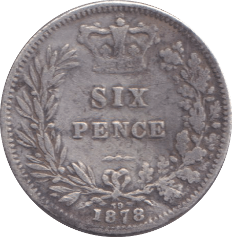 1878 SIXPENCE ( FINE ) - SIXPENCE - Cambridgeshire Coins