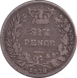 1878 SIXPENCE ( GF ) - SIXPENCE - Cambridgeshire Coins