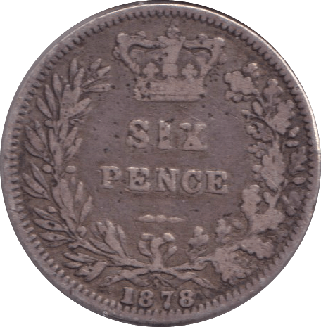 1878 SIXPENCE ( GF ) - SIXPENCE - Cambridgeshire Coins