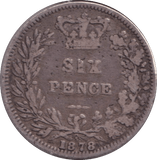 1878 SIXPENCE ( GF ) - SIXPENCE - Cambridgeshire Coins