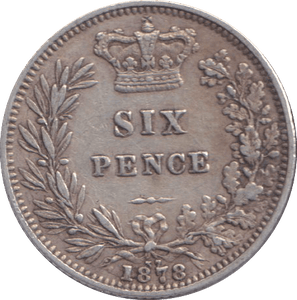 1878 SIXPENCE ( VF ) - SIXPENCE - Cambridgeshire Coins
