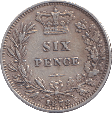 1878 SIXPENCE ( VF ) - SIXPENCE - Cambridgeshire Coins