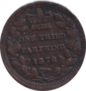 1878 THIRD FARTHING ( GVF ) - ONE THIRD FARTHING - Cambridgeshire Coins