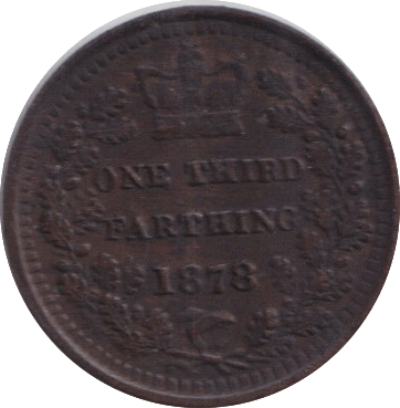 1878 THIRD FARTHING ( VF ) - ONE THIRD FARTHING - Cambridgeshire Coins