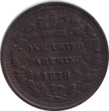 1878 THIRD FARTHING ( VF ) - ONE THIRD FARTHING - Cambridgeshire Coins