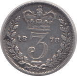 1878 THREE PENCE ( GF ) - Threepence - Cambridgeshire Coins