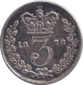 1878 THREEPENCE ( GVF ) - THREEPENCE - Cambridgeshire Coins