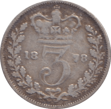 1878 THREEPENCE ( NF ) - THREEPENCE - Cambridgeshire Coins