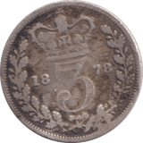 1878 THREEPENCE ( NF ) - WORLD COINS - Cambridgeshire Coins