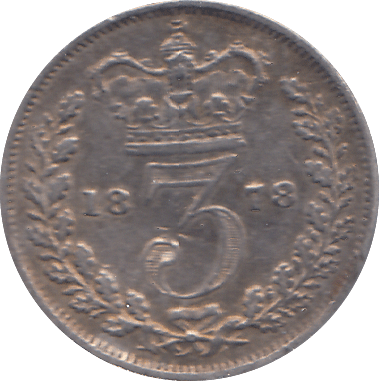 1878 THREEPENCE ( VF ) - THREEPENCE - Cambridgeshire Coins