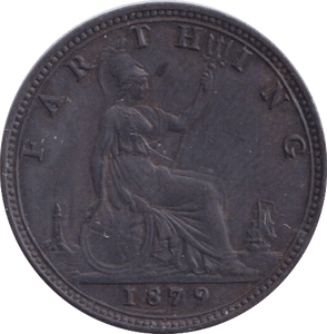 1879 FARTHING ( EF ) - FARTHING - Cambridgeshire Coins