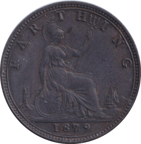 1879 FARTHING ( EF ) - FARTHING - Cambridgeshire Coins