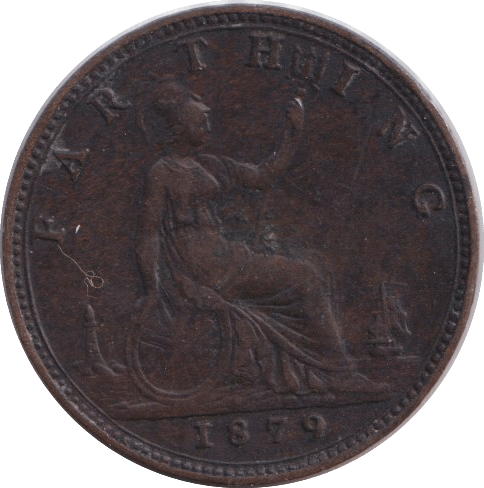 1879 FARTHING ( GVF ) - FARTHING - Cambridgeshire Coins