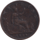 1879 FARTHING ( GVF ) - FARTHING - Cambridgeshire Coins
