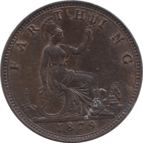 1879 FARTHING ( UNC ) - Farthing - Cambridgeshire Coins