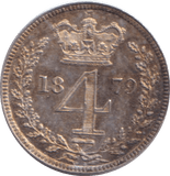 1879 MAUNDY FOURPENCE ( UNC ) - MAUNDY FOURPENCE - Cambridgeshire Coins
