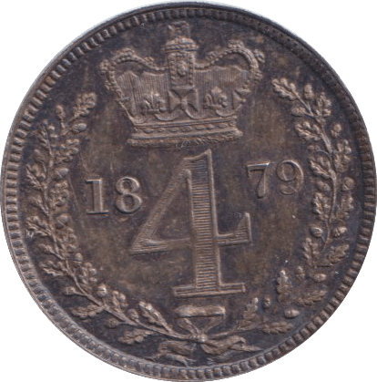 1879 MAUNDY FOURPENCE ( UNC ) - MAUNDY FOURPENCE - Cambridgeshire Coins