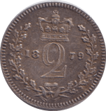 1879 MAUNDY TWOPENCE ( VF ) - MAUNDY TWOPENCE - Cambridgeshire Coins