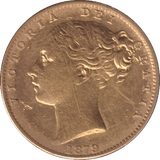1879 S GOLD SOVEREIGN ( VF ) - SOVEREIGN - Cambridgeshire Coins