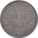 1879 SILVER ITALY 5 LIRA - SILVER WORLD COINS - Cambridgeshire Coins