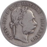 1879 SILVER ONE FLORIN AUSTRIA - SILVER WORLD COINS - Cambridgeshire Coins