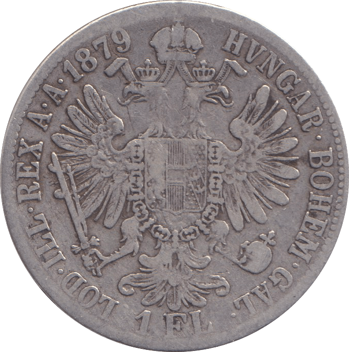 1879 SILVER ONE FLORIN AUSTRIA - SILVER WORLD COINS - Cambridgeshire Coins