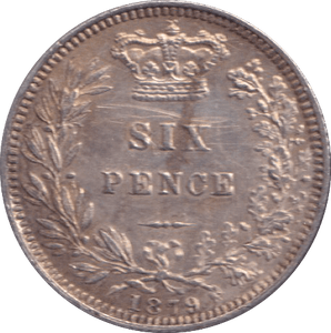 1879 SIXPENCE ( EF ) - SIXPENCE - Cambridgeshire Coins