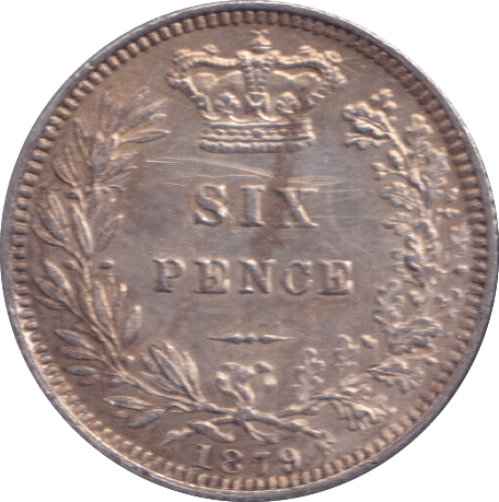 1879 SIXPENCE ( EF ) - SIXPENCE - Cambridgeshire Coins