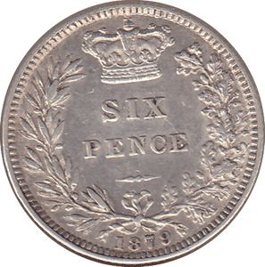 1879 SIXPENCE ( EF ) - SIXPENCE - Cambridgeshire Coins