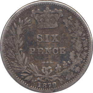 1879 SIXPENCE ( FAIR ) - SIXPENCE - Cambridgeshire Coins