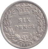 1879 SIXPENCE ( FINE ) - SIXPENCE - Cambridgeshire Coins