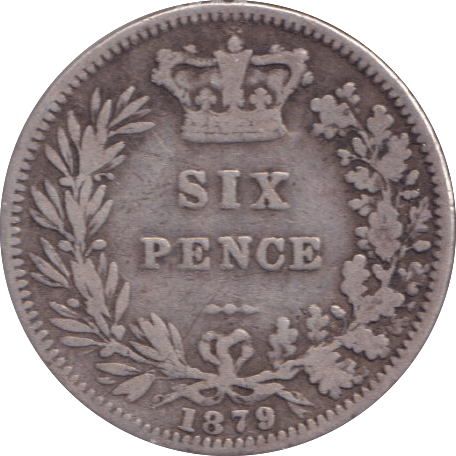 1879 SIXPENCE ( FINE ) - SIXPENCE - Cambridgeshire Coins