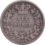 1879 SIXPENCE ( FINE ) - SIXPENCE - Cambridgeshire Coins