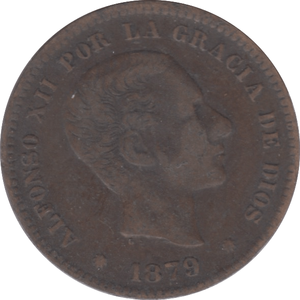 1879 SPAIN FIVE CENTIMOS - WORLD COINS - Cambridgeshire Coins