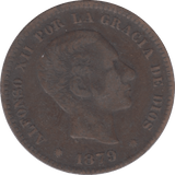 1879 SPAIN FIVE CENTIMOS - WORLD COINS - Cambridgeshire Coins