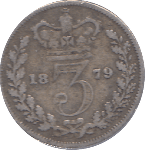 1879 THREEPENCE ( EF ) - THREEPENCE - Cambridgeshire Coins