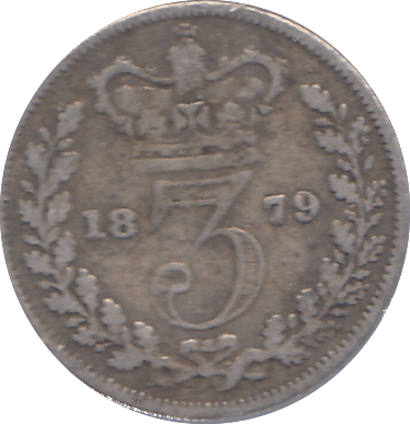 1879 THREEPENCE ( EF ) - THREEPENCE - Cambridgeshire Coins