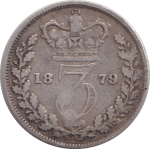 1879 THREEPENCE ( FINE ) - SIXPENCE - Cambridgeshire Coins