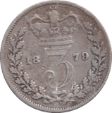 1879 THREEPENCE ( FINE ) - Three Half Pence - Cambridgeshire Coins