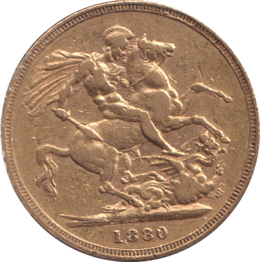 1880 1 GOLD SOVEREIGN ( VF ) - SOVEREIGN - Cambridgeshire Coins