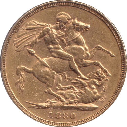 1880 4 GOLD SOVEREIGN ( VF ) - SOVEREIGN - Cambridgeshire Coins
