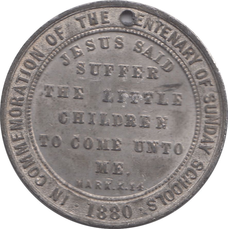 1880 COMMEMORATIVE CENTENARY SUNDAY SCHOOL MEDAL - MEDALS & MEDALLIONS - Cambridgeshire Coins